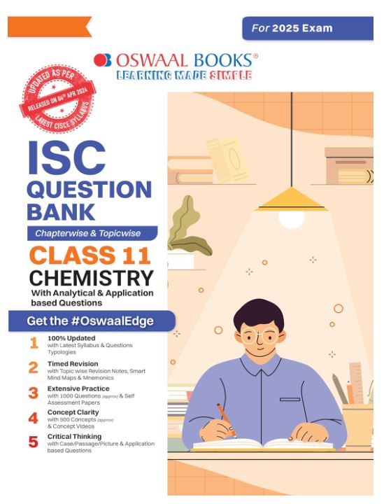 Oswaal ISC Question Bank Class 11 Chemistry | Chapterwise | Topicwise | Solved Papers | For 2025 Exams